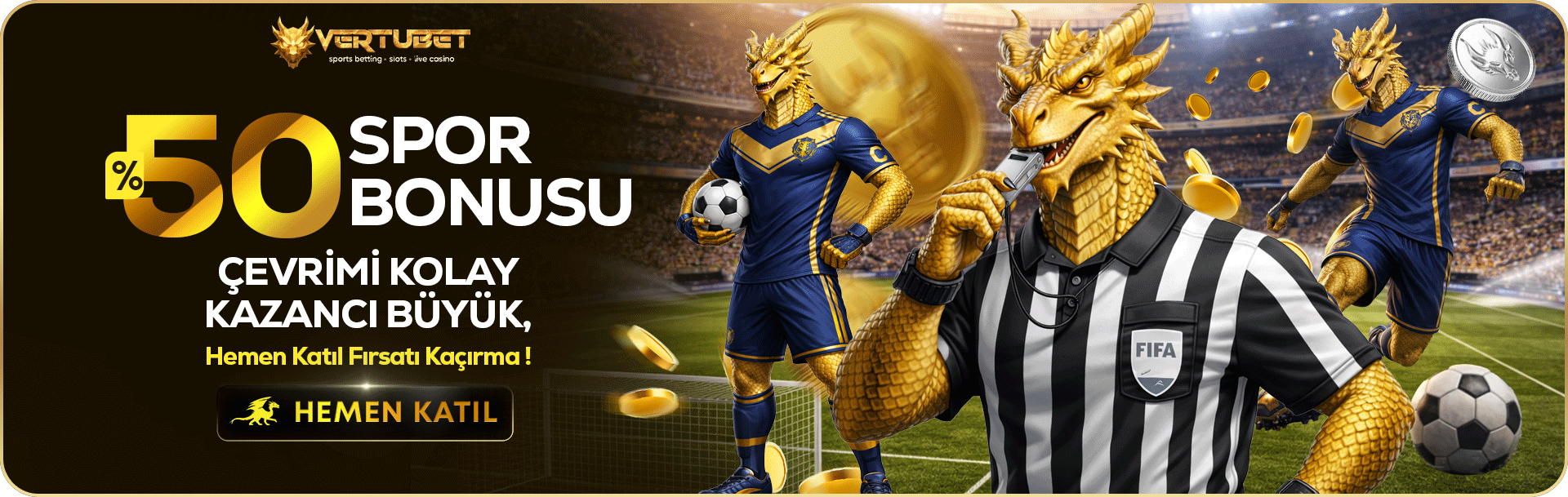 %50 Spor Bonusu - Vertubet kampanyası